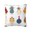 Cute Chicken Square Pillowcase Pillow Cover Polyester Cushion Zip Decorative Comfort Throw Pillow for Home Car