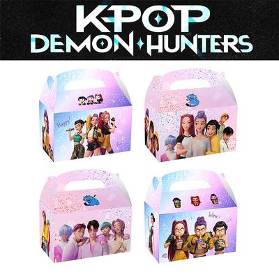 12/24/36pcs Set Kpop Demon Hunters Saja Boys Figures Gift Box Cartoon Portable Candy Popcorn Birthday Party Decoration Poseable Articulated Scale