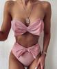Dámské plavky jednobarevné flitrované sexy bikiny jednodílné plavky Plážové plavky