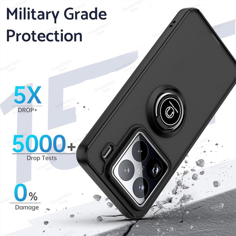 Matte Armor Magnetic Phone Case For Xiaomi 15 14T 14 13T 13 12T Pro 14 13 Ultra Ring Holder Cover For Xiaomi 13 12 11 Lite Funda