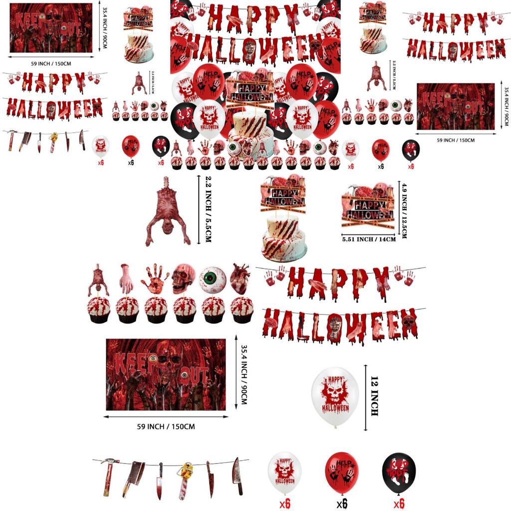 Halloween Decorations Halloween Banner And Spiraling Hanging Decorations Set