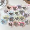Creative Heart Mirror Phone Stand: Telescopic, Folding, Portable, Stable Desktop Holder