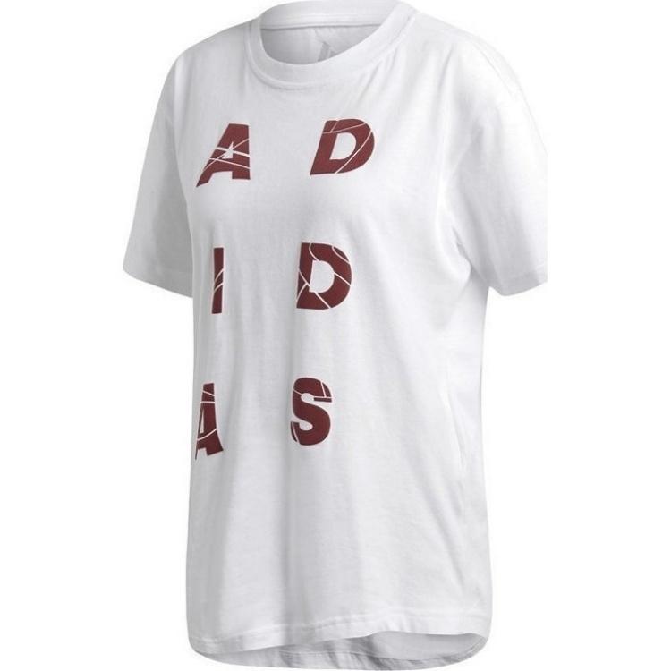 Adidas Performance Sid Vibe Letter Fashion Comfortable Short Sleeve T-Shirt Women Tops White DJ1616