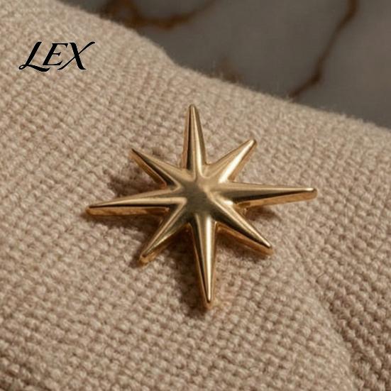 Elegant Star Pin Alloy Eight-pointed Brooch Pin, Shape Decorative Jewelry, Vintage Clothing Accessory for Suits Coats Scarves Shawls Bags Metal