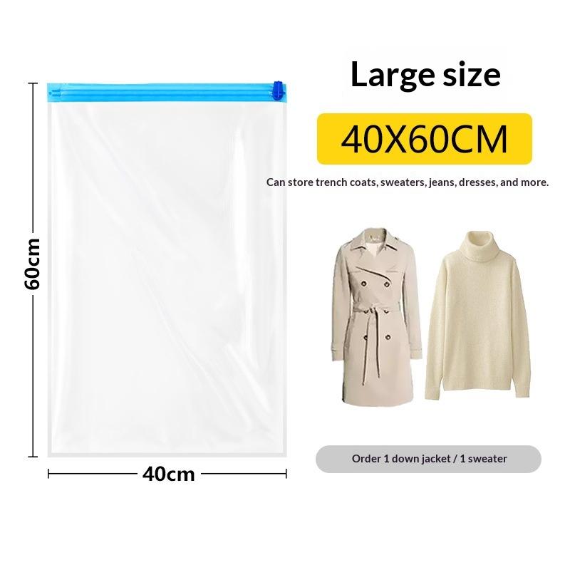 Portable Travel Vacuum Storage Bags Reusable Durable for Suitcase Clothes Tops Pants Space Saver