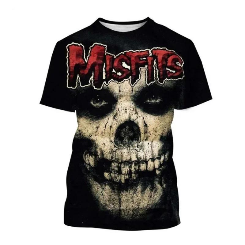 T-shirt Rock Band Misfits Estivi Teschio Stampato 3D Streetwear Uomo Donna Moda T-shirt a Maniche Corte T-shirt per Bambini Top Abbigliamento Uomo
