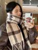 Women Winter Retro Knitted Scarf Headscarf Ladies Men Casual Preppy Plaid Tassel Scarve Mujer Male Foulard Wrap Shawl New Unisex