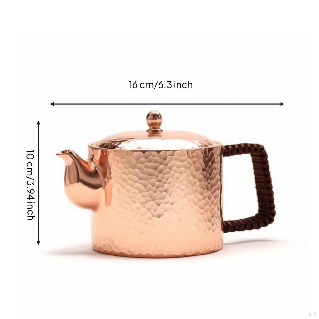 Copper Kettle with Side Handle HandMade AntiqueStyle Teapot for Collectors,