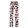 Fashion Women High Waist Loose Pocket Cow Printing Jeans Pants