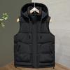 Fashion Men's Warm Vest Winter Sleeveless Jackets Hooded Plus Size Thick Man Coat