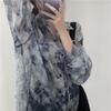Shirts Women Fashion Tie Dye Gothic Top Loose Casual Clothes Sun-proof Embroidery All-match Summer Holiday