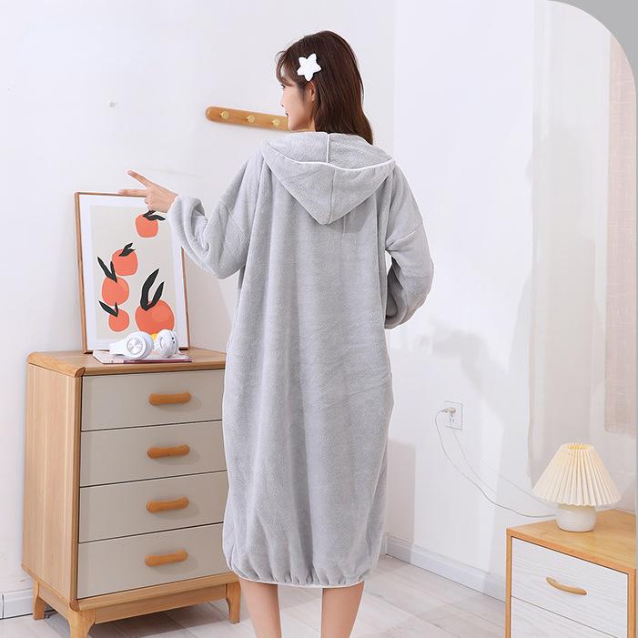 Купить Весенне-осенние длинные домашние халаты для женщин, можно носить ...