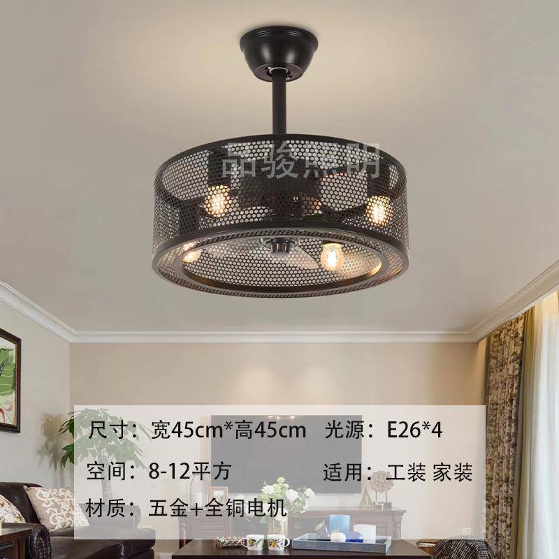 European creative ceiling fan lamp kit with remote control, replaceable E27 bulb and adjustable speed