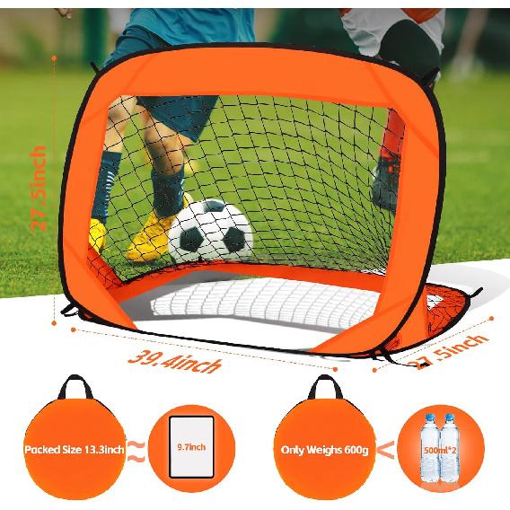 Pop Up Kids Toddler Soccer Goal, 3.3x2.2ft Portable Soccer Goals for Outdoor Indoor, Foldable Backyard Soccer Goal, Mini Soccer Net for Kids with