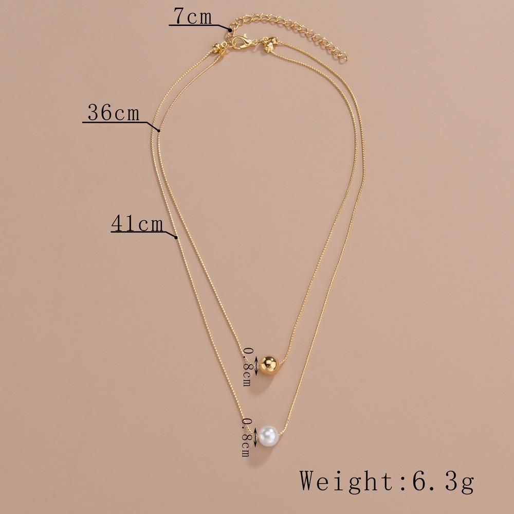 Zulieferung, personalisierte gestapelte Windperlen, gemischte und kombinierte Goldperlen, mehrlagige Anhänger, Metallhalsketten.