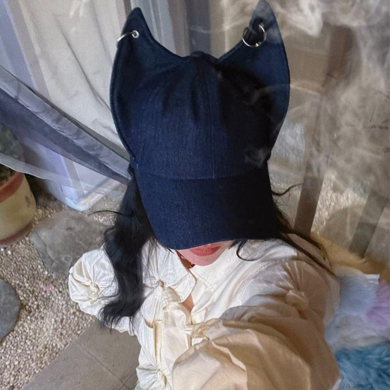 Unique Eared Hat Versatiles Baseball Hat Comfortable Baseball Hat Street Styles for Everyday Wear