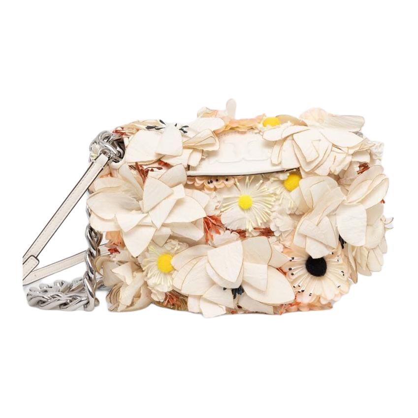 

Tory Burch Fleming Floral Print Canvas And Leather Trim Tote Bag Women Bags Off-White 158429-960 Basic Set (Bag+Dust Bag)