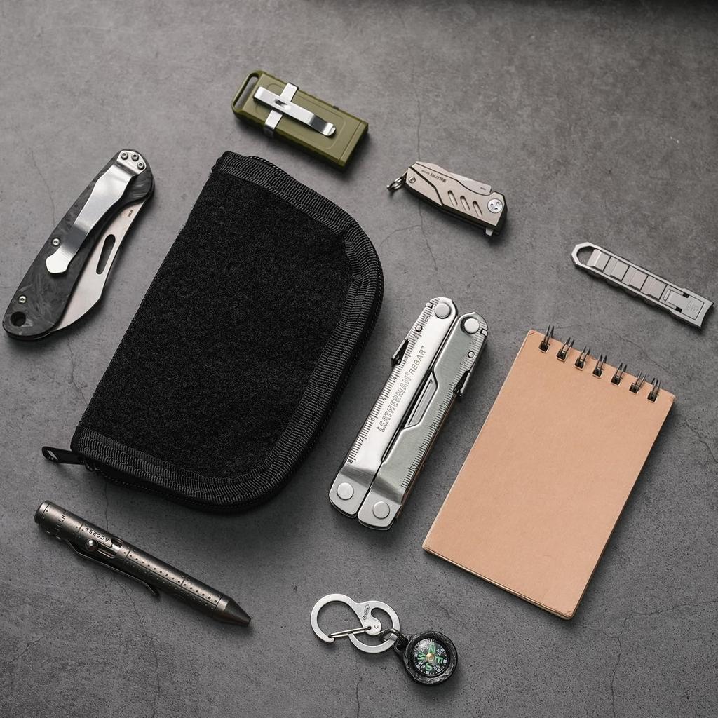 VIPERADE VE20 Small EDC Pouch with EDC Pocket Organizer for Small EDC Organizer Pouch with 5 Pockets Velcro, Men, (Orange)