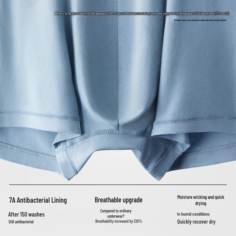 Bananain Silver Skin 301P Men's 7A Anti-Bacterial Seamless Boxer Briefs (3-Pack)