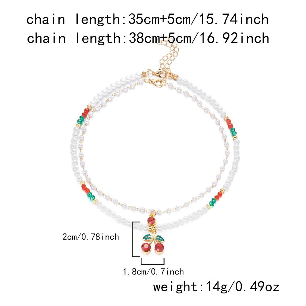 Bow Pearl Beaded Necklace Multi-layer Stacked Clavicle Choker Trendy Rice Pearl Necklace Women 02
