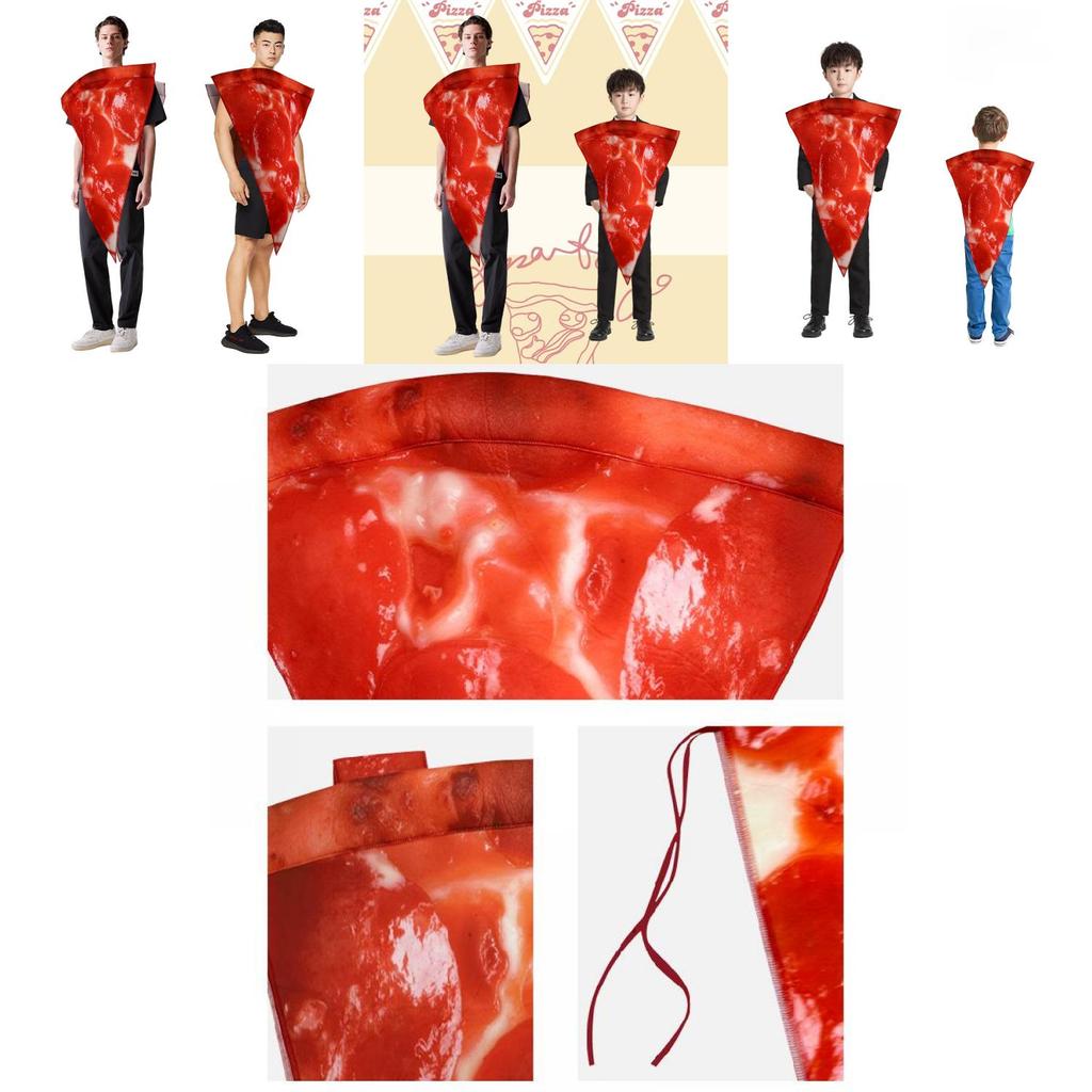 Eltern-Kind Halloween Pizza Kostüm Lustiges Cosplay Outfit für Maskerade-Party