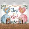 The genre Reveal theme backdrop baby party decorations supplies pink blue bear gift banner newborn shower photography4877