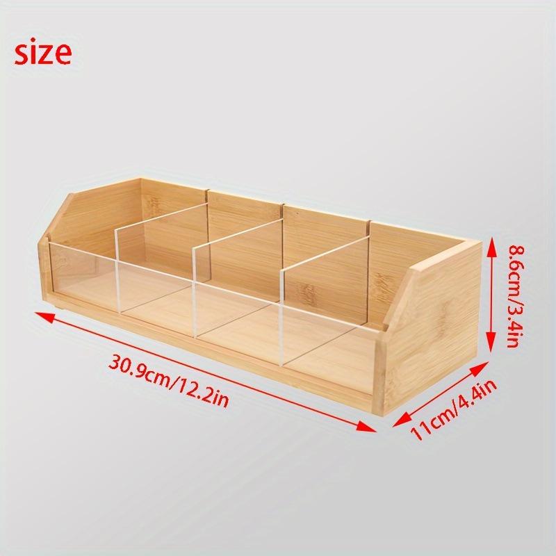 Bamboo Storage Box for Tea Bags Natural Wooden Organizer Box Household Supplies Kitchen Desktop Storage Eco-friendly Home Office