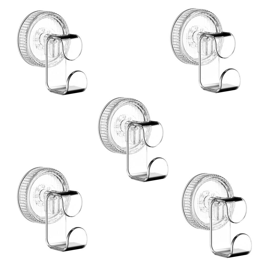 5Pcs Wall Mounted Suction Cup Hooks Waterproof Shower Hooks Practical Washbasin Hook  for Home
