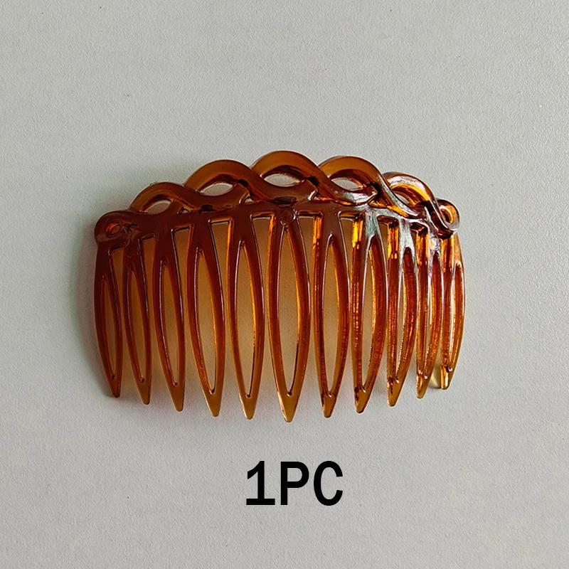 

Зубья Простые Заколки-гребни для волос Прямые зубья Пластиковые аксессуары для волос Прочные Французский винтаж Плетение Заколки для волос Женщины коричневый