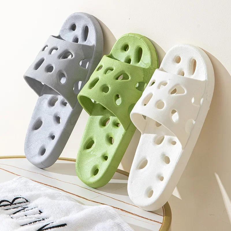 Non-Slip Feet Thick Men Leaking Summer Home Wholesale Bathroom Couple Women'S Non-Smelly Pvc Bottom Slippers 2025