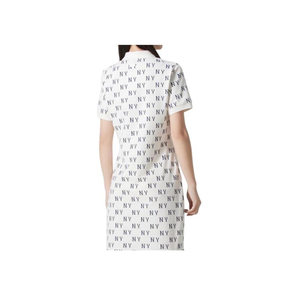 New MLB New York Yankees SS25 Short Sleeved Dress Women's White 3FOPM0353-50IVS