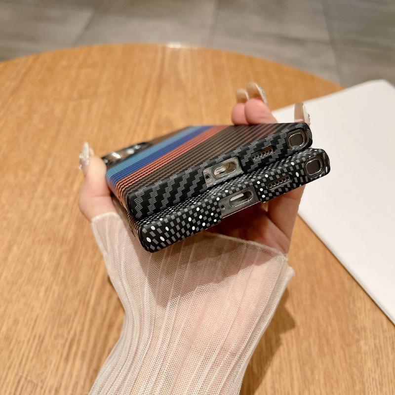 For Magsafe Magnetic Carbon Fiber Color Collision Phone Case For Samsung S25 Ultra S23 S22 S24 Note 20 Ultra Plus Bumper Cover