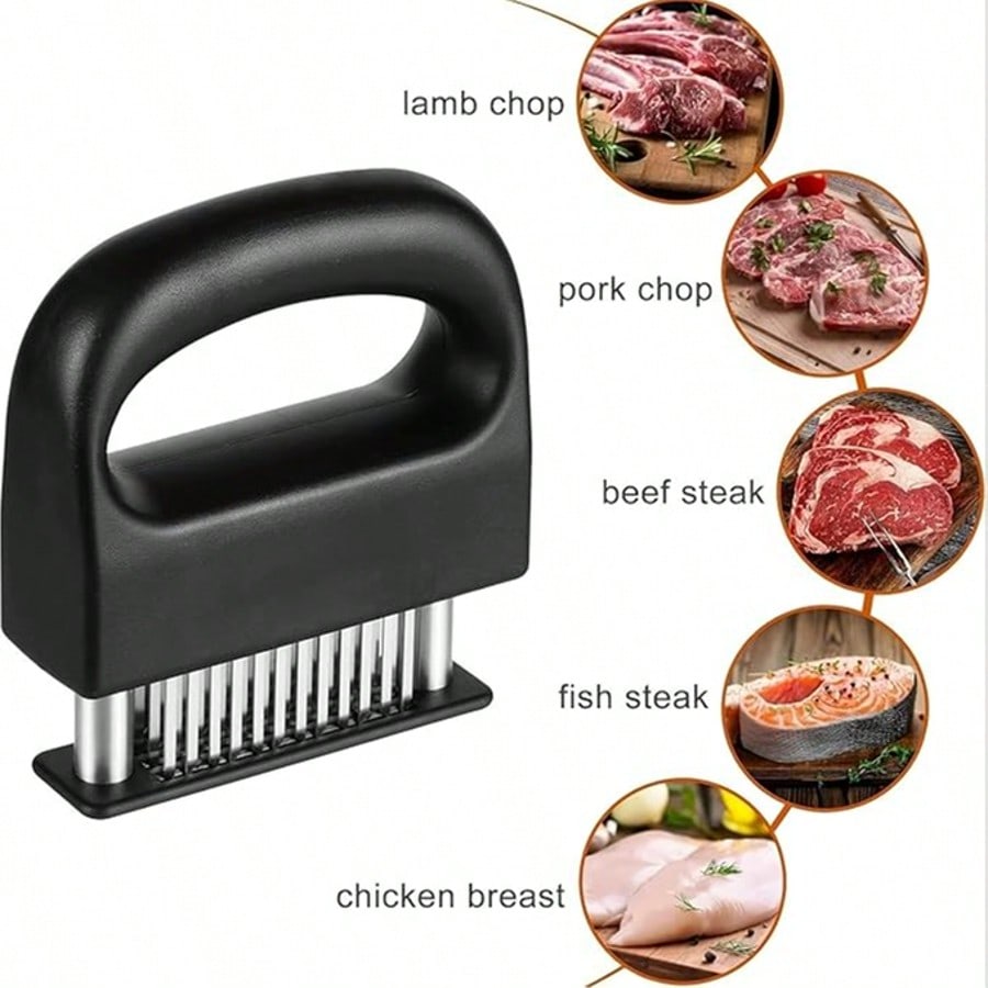 48 Stainless Steel Meat Tenderizer Steak Tool Ultra Sharp Needle Blades Meat Tenderizer Stapler For Tenderizing Steak/Beef/Pork/Turkey/Fish/Poultry