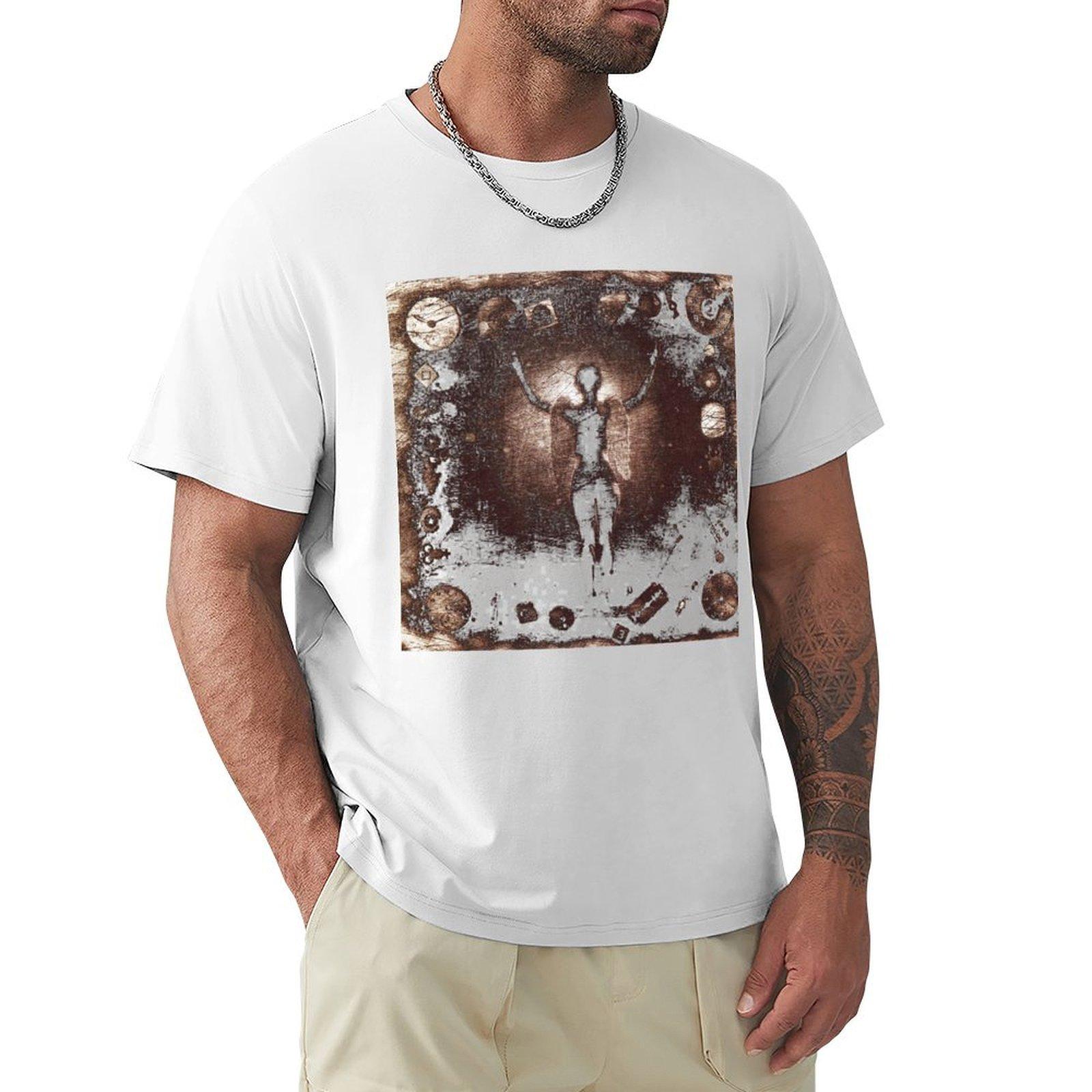 Министерство Псалом 69 винтажный промышленный музыкальный T-shirt графика рэпер графические футболки синий замок роскошная одежда мужчины S