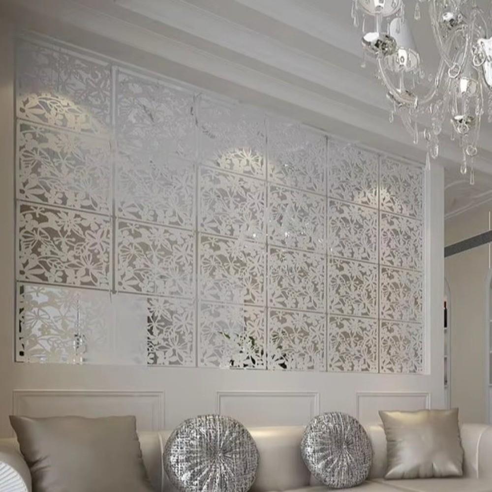 9Pcs Hollow Pattern Hanging Partition Screen Minimalist DIY Privacy Screen Office