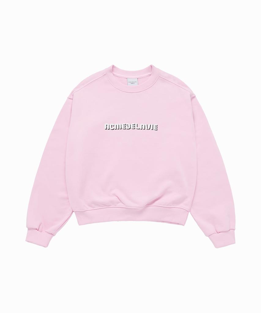 ACME DE LA VIE Woman Round Font Lettering Crop Sweatshirt (3 Color)