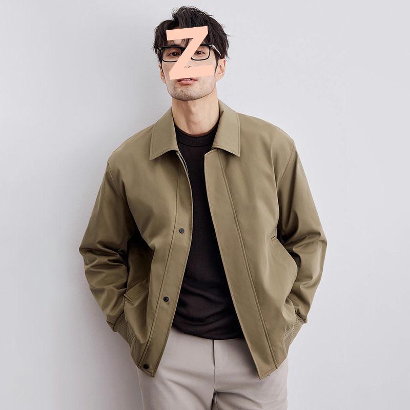 Meilade 2025 Men's Lapel Jacket: Spring/Autumn Solid Color Trendy Coat