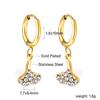 Spiral Planet Earrings Design Mushroom U-Shaped Fishtail with White Diamond Ear Buckle Stainless Steel Earrings