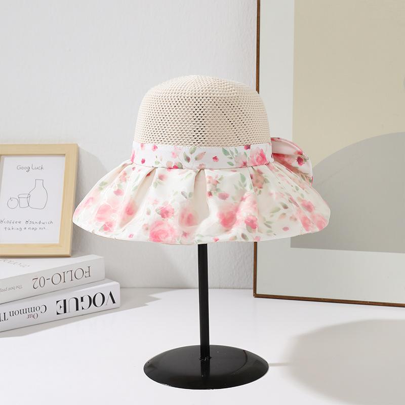 

2025 Spring Summer New Portable Foldable Breathable Sunscreen Fishing Cap Outdoor Travel Comfortable Shade Hat Water Ink Style single code розовый