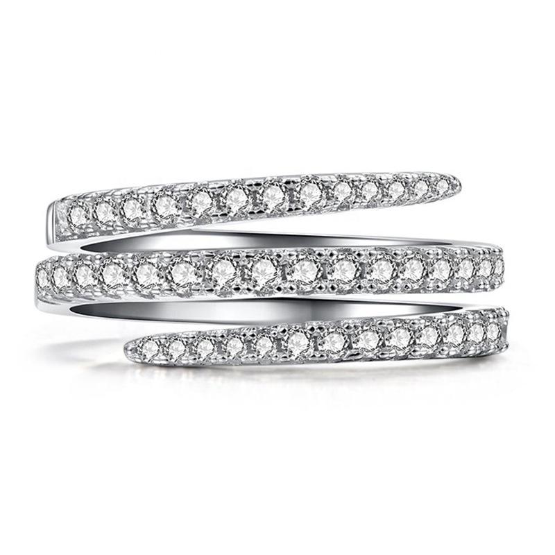 Creative Micro-Inlaid Zircon Ring For Women, Three Circles Around The Ring