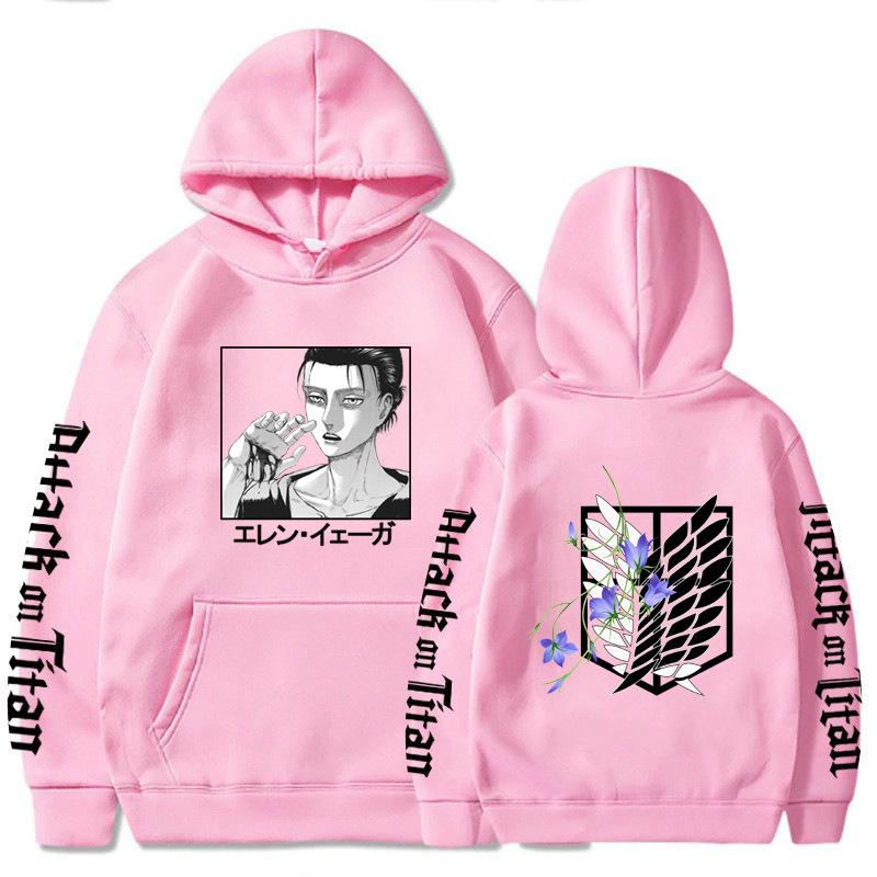 Attack on Titan Eren Jaeger Hoodie Men Women Sweatshirt Print Unisex Hip Hop Style Autumn Winter Fashion Tops Clothes
