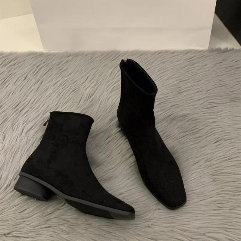 2025 Women's Shoes High Quality Mid-Calf Women's Boots Fashion Back Zip Modern Boots Women Hot Sale Solid Shoes for Womenzapatos