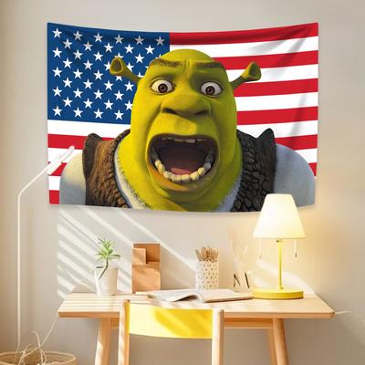 Klasická zelená anime tapiserie Americká vlajka Domácí dekorace Estetika Hippie Závěsná dekorace na zeď Ložnice Kolej Pozadí Narozeninový dárek