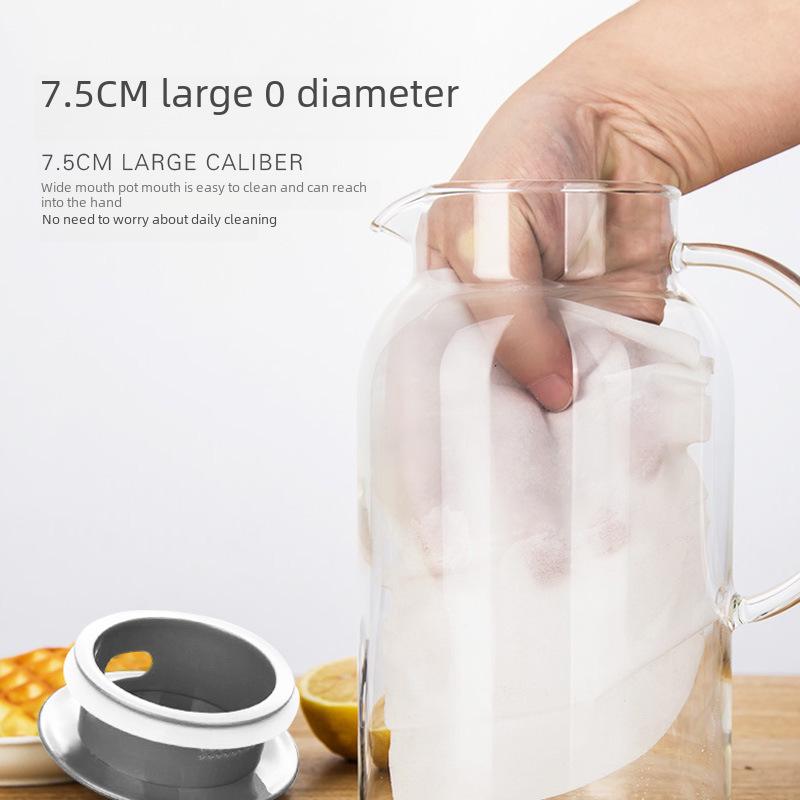 High-Temperature Resistant Glass Cold Water Kettle Set with Borosilicate Cups, Large Capacity, for Home Use
