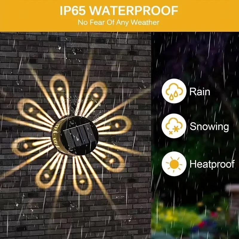 2/4PCS Solar Peacock Projection Lights Outdoor LED Wall Lamp Waterproof Solar Fence Lights for Yard Garden Lawn Christmas Decor