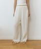 ADAUL Linen Hidden Banding Wide Pants - Ivory