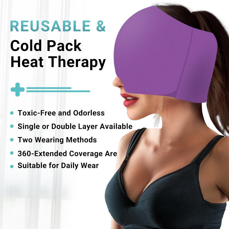 

Cooling Gel Headband & Eye Mask: Cold/Hot Compress for Head and Face Relief Single Layer 230g OPP серый
