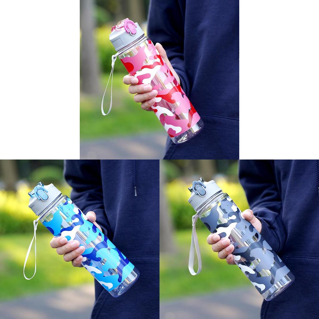 Camouflage Sports Plastic Cup With Oneclick Flip Lid For Outdoor Kids And Students