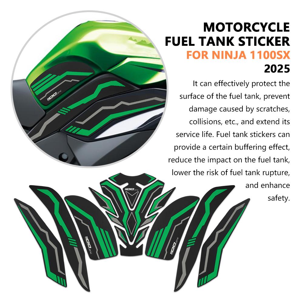For Ninja 1100 SX 2025 Ninja1100sx 2025 Motorcycle Accessories Frosted Tank Stickers NINJA 1100SX Thickened Fuel Tank Protector