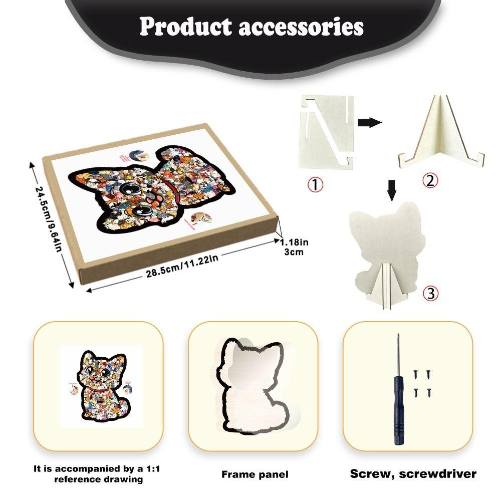 135-piece Morandi-colored Cat-shaped Puzzle Macaron Color Small Cat Puzzle Ornaments Cut Cat Pieces Animal Small Cat Decorative